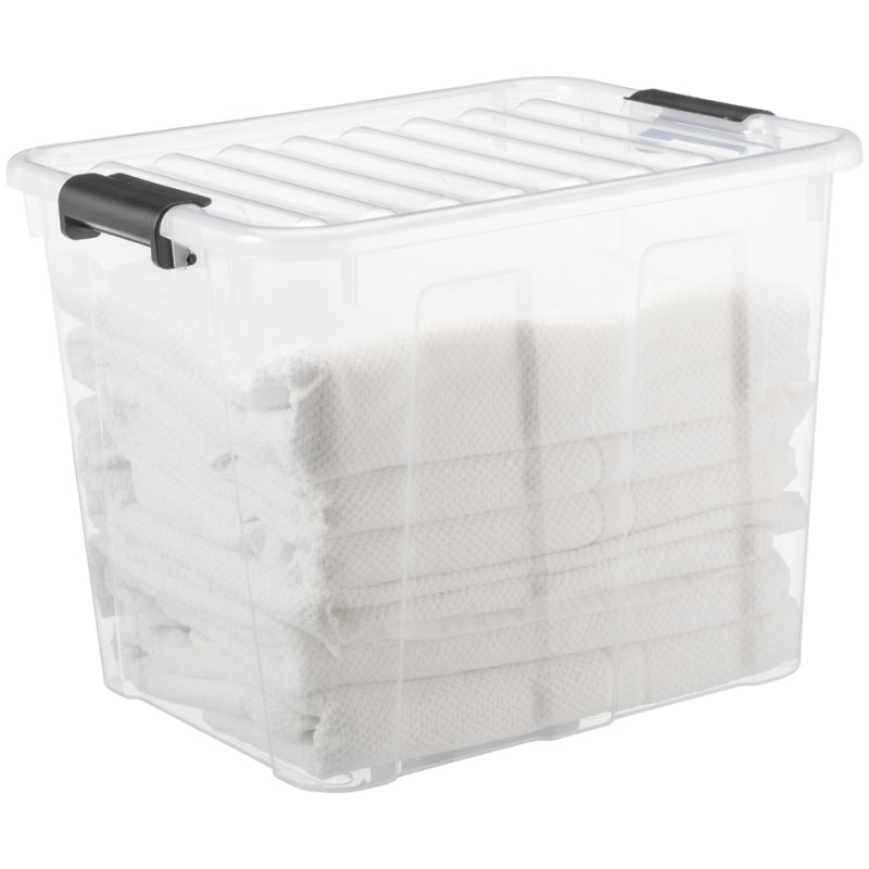 Plast Team boîte de rangement HOME BOX, transparent, 40 litres, 47×36×35 cm